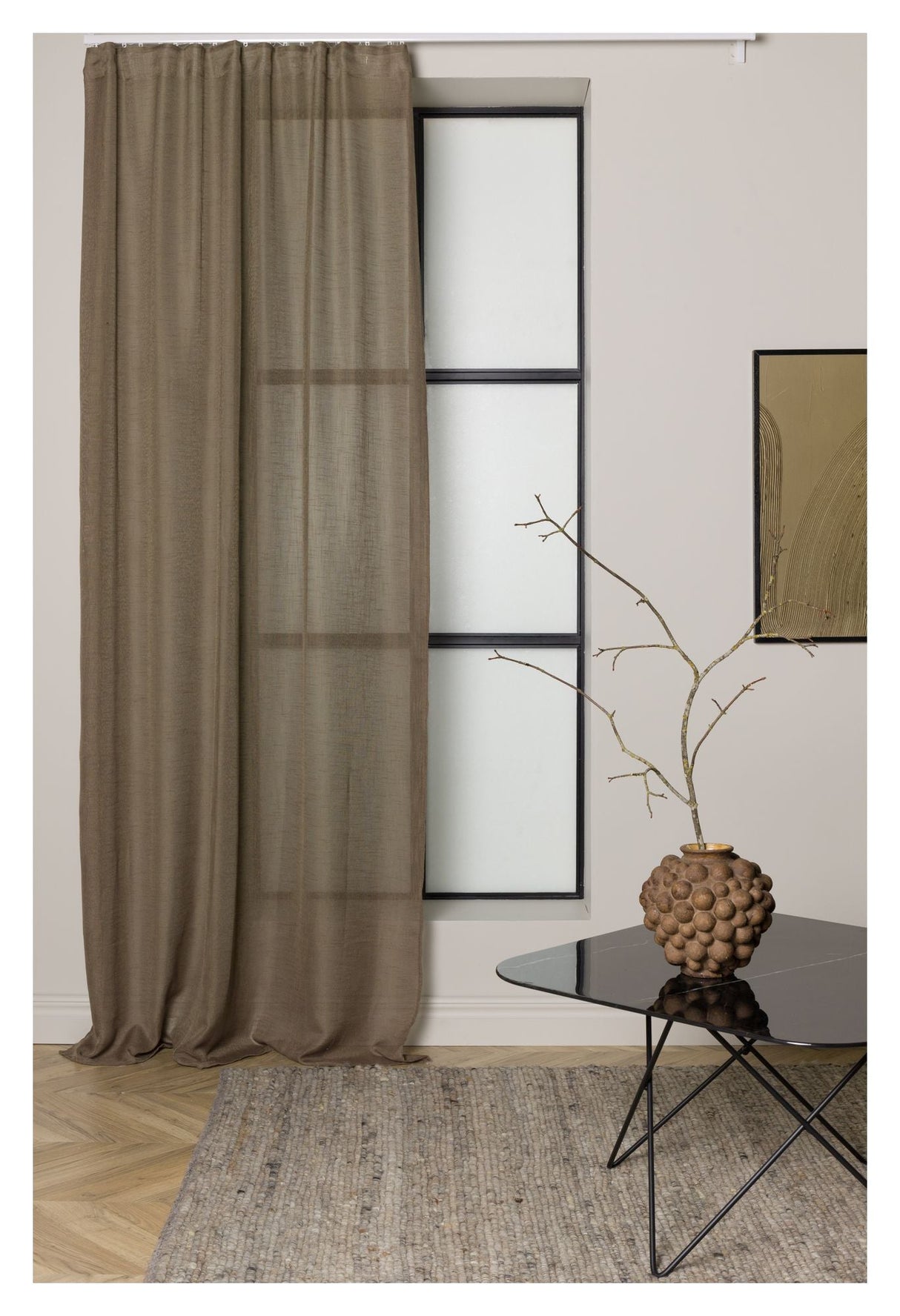 Kaya Curtain 140x290 - Brown