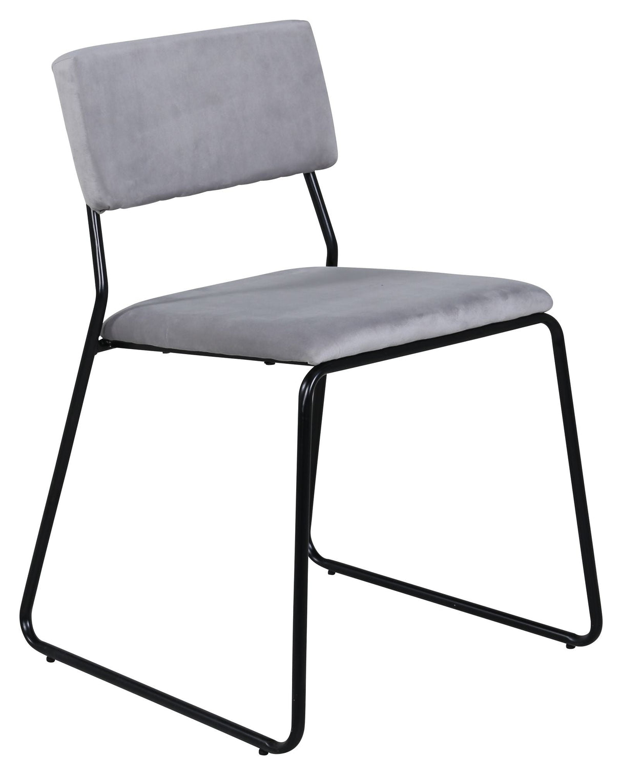 Kenth Dining Chair, Light Grey Velvet/Black