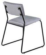 Kenth Dining Chair, Light Grey Velvet/Black