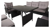 Knock Lounge Set, Black Woven W. grå puter