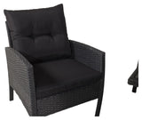 Knock Lounge Set, svart vevd med svarte puter