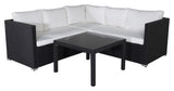 Kuba Lounge Set, svart ledning med hvite puter