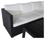 Kuba Lounge Set, svart ledning med hvite puter