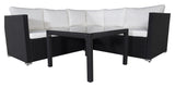 Kuba Lounge Set, svart ledning med hvite puter