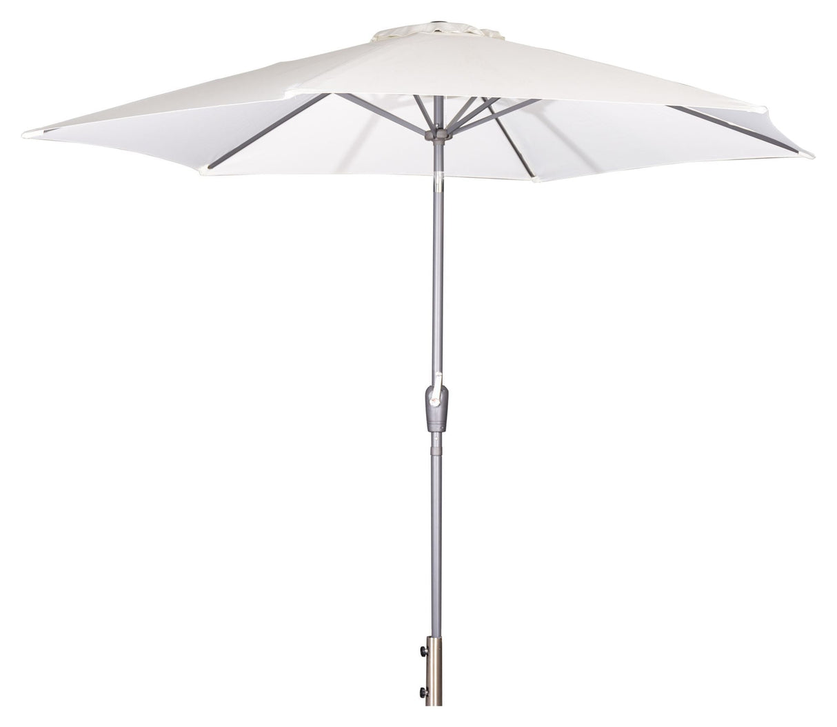 Leeds Parasol, 3M, Gray Alu/Ecru Stoff