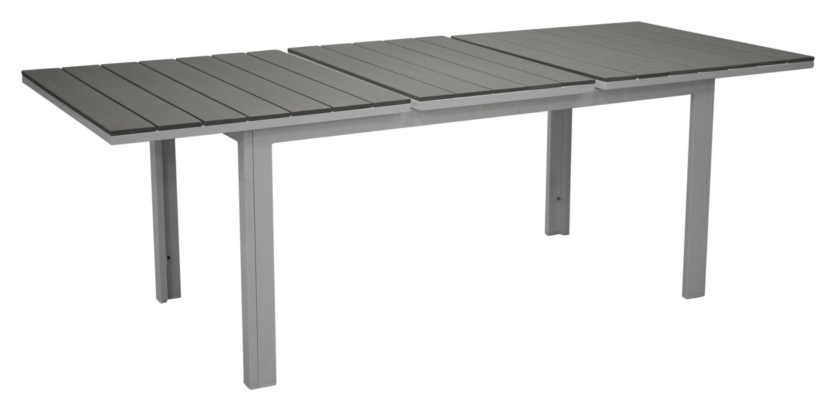 Nivåer Garden Table, 160/240*90, White Alu/Grey Aintwood