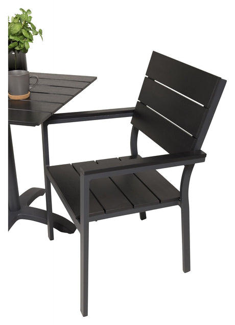 Nivåer Garden Chair, Black Alu/Black Aintwood Box