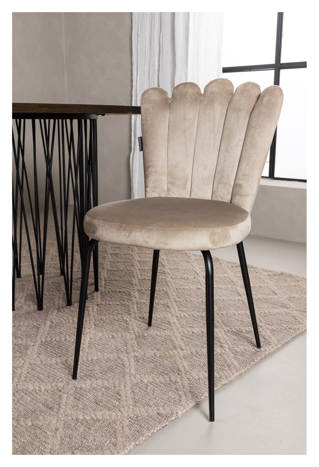 Limhamn Dining Chair - Beige Velvet