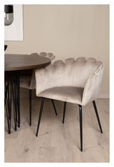 Limhamn Dining Stol med armlener - Beige Velvet