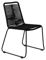 Lindos Garden Chair, Black W. Svart ledning