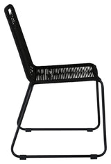 Lindos Garden Chair, Black W. Svart ledning