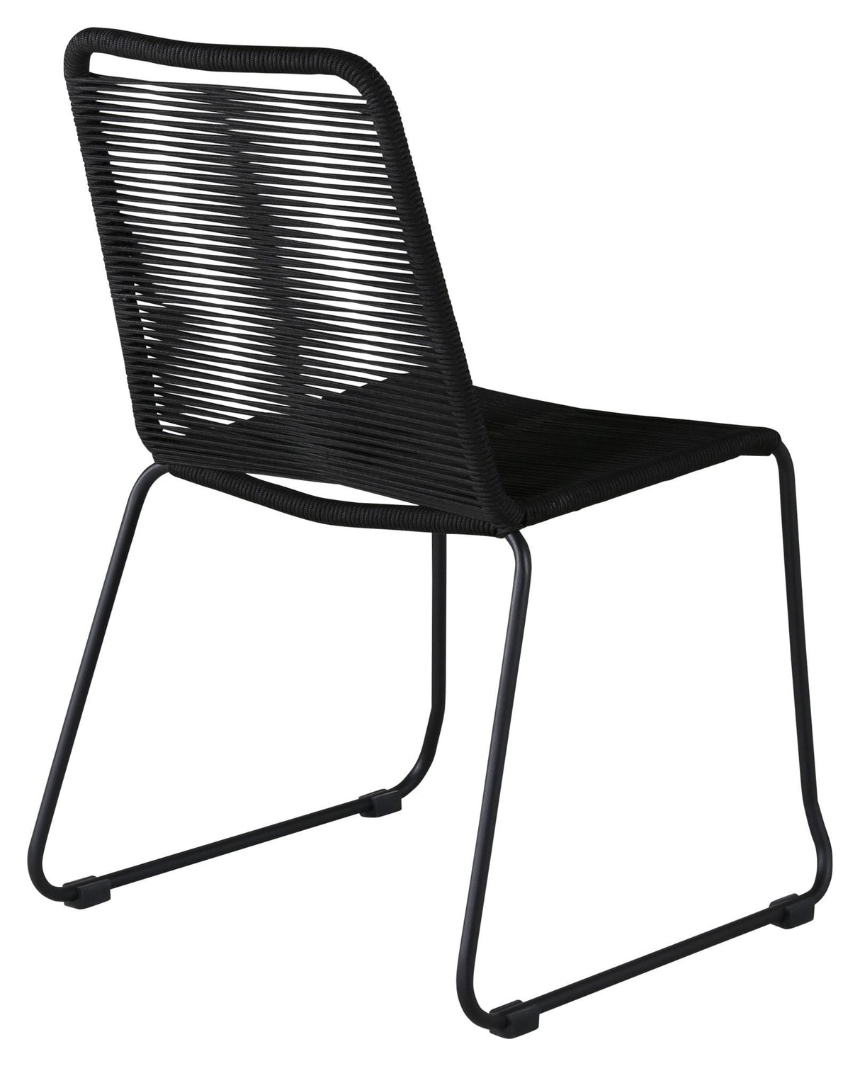 Lindos Garden Chair, Black W. Svart ledning