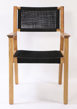 Lille John Garden Chair, Black Rope/Acacie