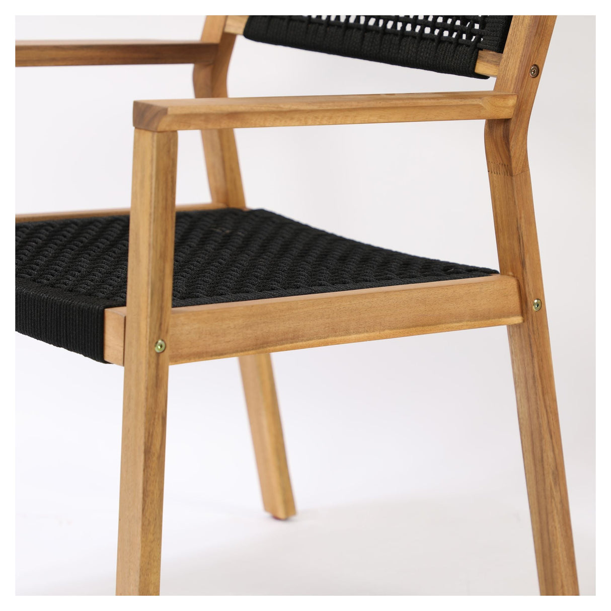 Lille John Garden Chair, Black Rope/Acacie