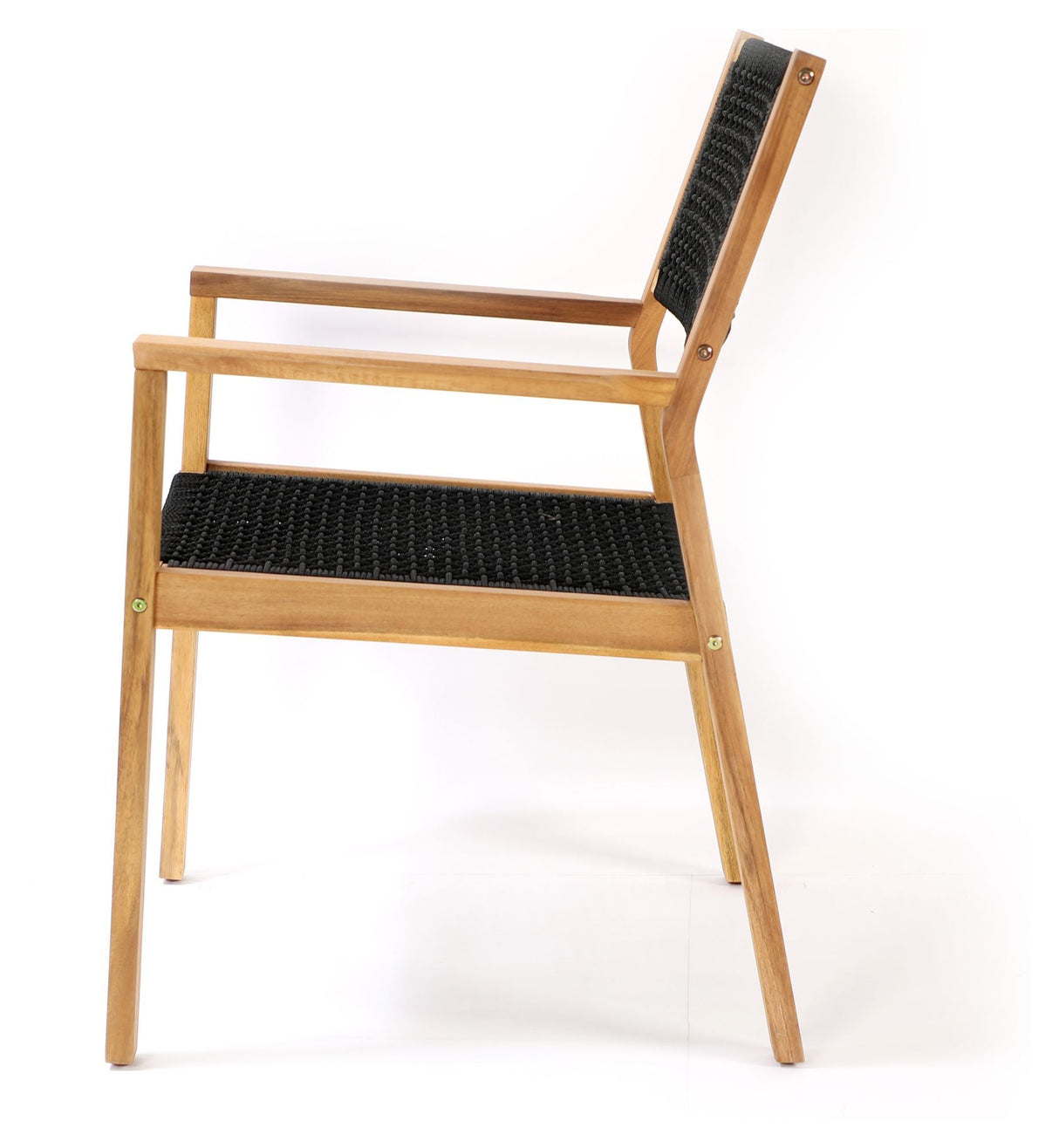 Lille John Garden Chair, Black Rope/Acacie