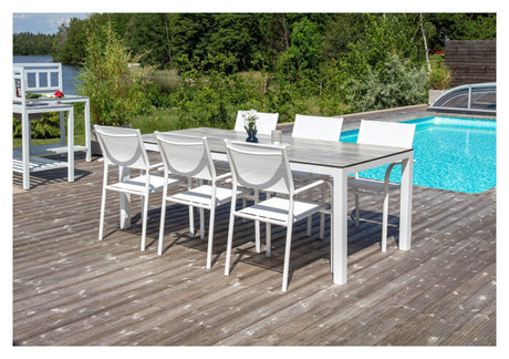 Llama, Garden Table 205*100, White Alu/Grey HPL