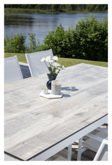 Llama, Garden Table 205*100, White Alu/Grey HPL