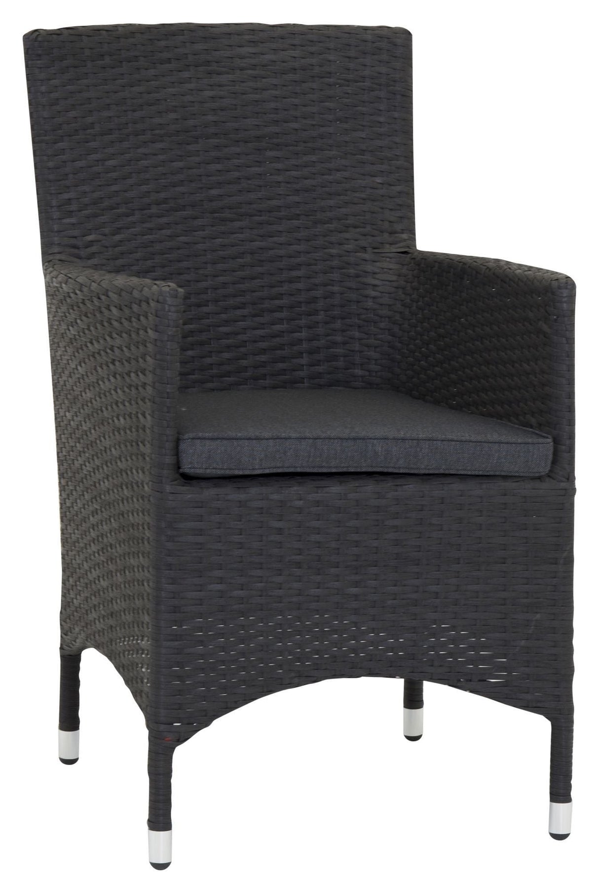 Malin Garden Chair, Black Woven/Grey Pute