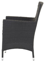 Malin Garden Chair, Black Woven/Grey Pute