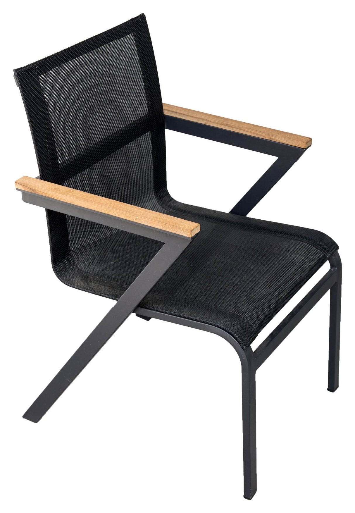 Mexico Garden Chair, Black Alu/Black Texiles/Teak Box