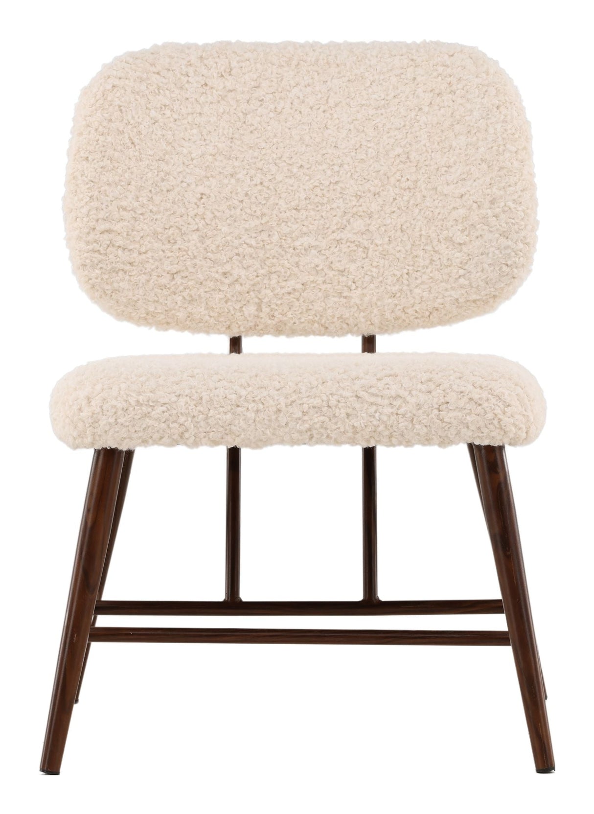 Midland Lounge Chair, Teddy, White Bouclé