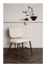 Midland Lounge Chair, Teddy, White Bouclé