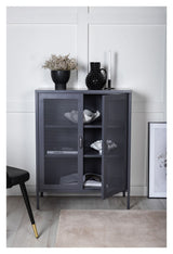 Misha Metal Bookcase, Gray Mesh