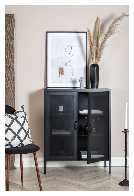 Misha Metal Bookcase, Black Mesh