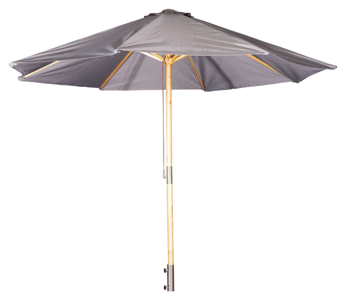 Naxos parasol, 3m, tre/grått stoff