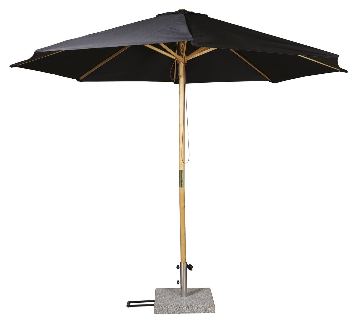 Naxos, parasol 3m - tre/svart