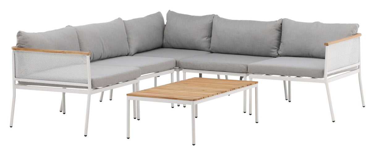 Nettan Lounge Set Steel, White/Light Grey