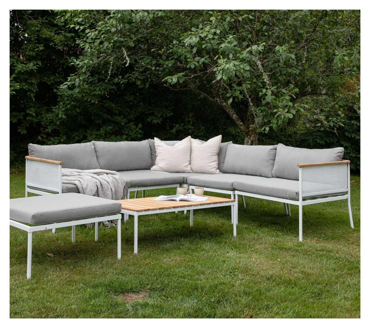 Nettan Lounge Set Steel, White/Light Grey