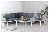 Odense Lounge Set, White Alu w. grå puter