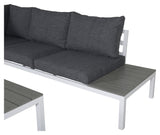 Odense Lounge Set, White Alu w. grå puter