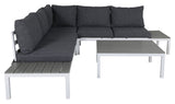 Odense Lounge Set, White Alu w. grå puter