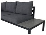 Odense Lounge Set, Black Alu w. grå puter