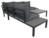 Odense Lounge Set, Black Alu w. grå puter