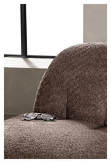 Omaha Lounge Chair, Brown Bouclé