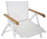 Panama Positioning Chair, White Alu/White Texiles/Teak