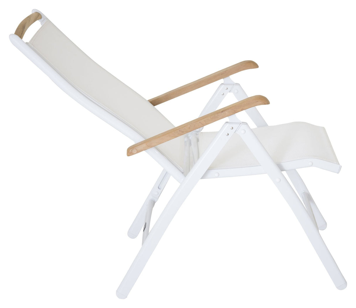 Panama Positioning Chair, White Alu/White Texiles/Teak