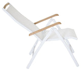 Panama Positioning Chair, White Alu/White Texiles/Teak