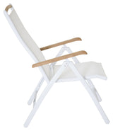 Panama Positioning Chair, White Alu/White Texiles/Teak