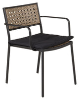 Paola Garden Chair, Black W. Svart pute