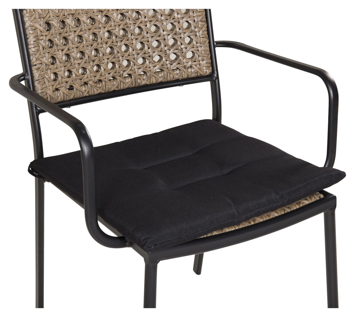 Paola Garden Chair, Black W. Svart pute