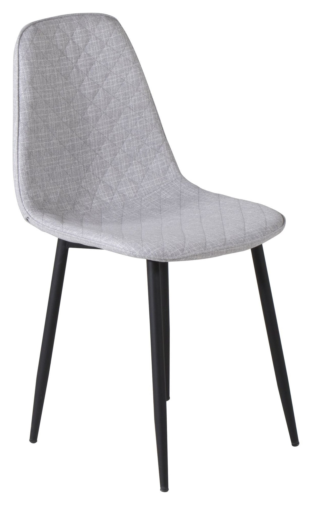 Polar Diamond Dining Chair, Gray, Black Metal Legs