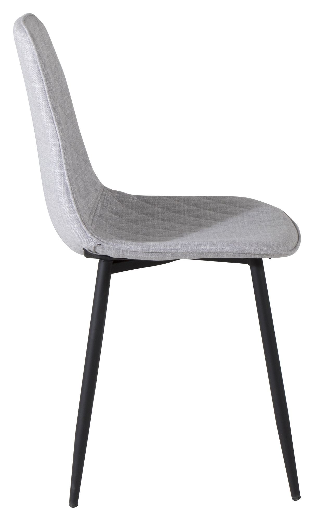 Polar Diamond Dining Chair, Gray, Black Metal Legs