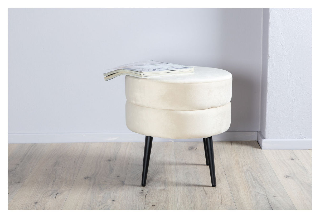 Pot Pouf, beige velour