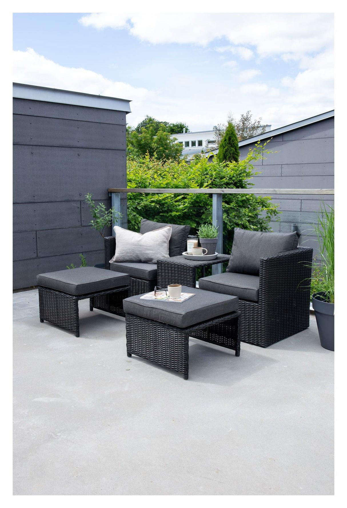 Quad Lounge Set - Svart fusjon