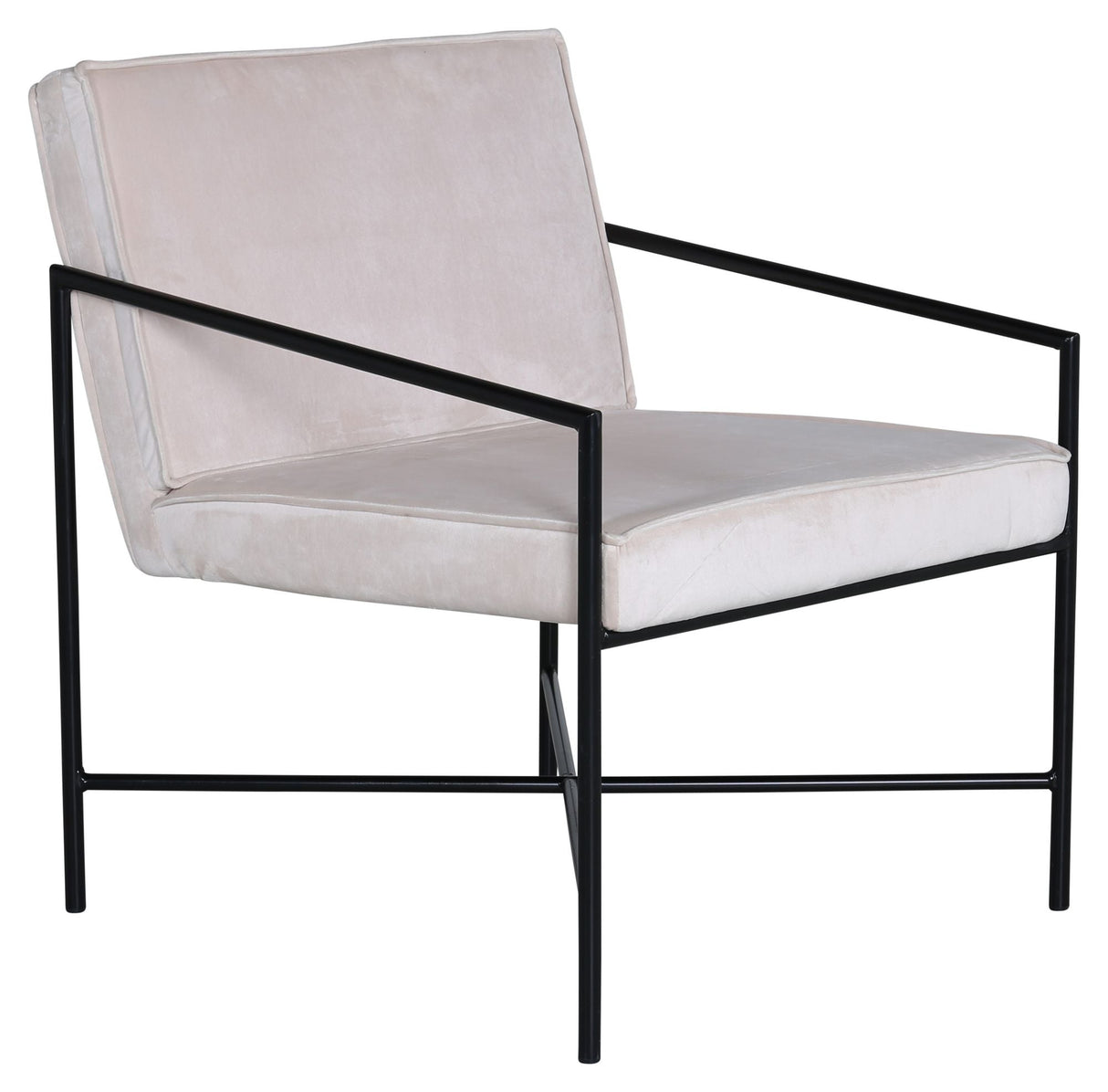 Rakel Lounge Chair, Beige Velor