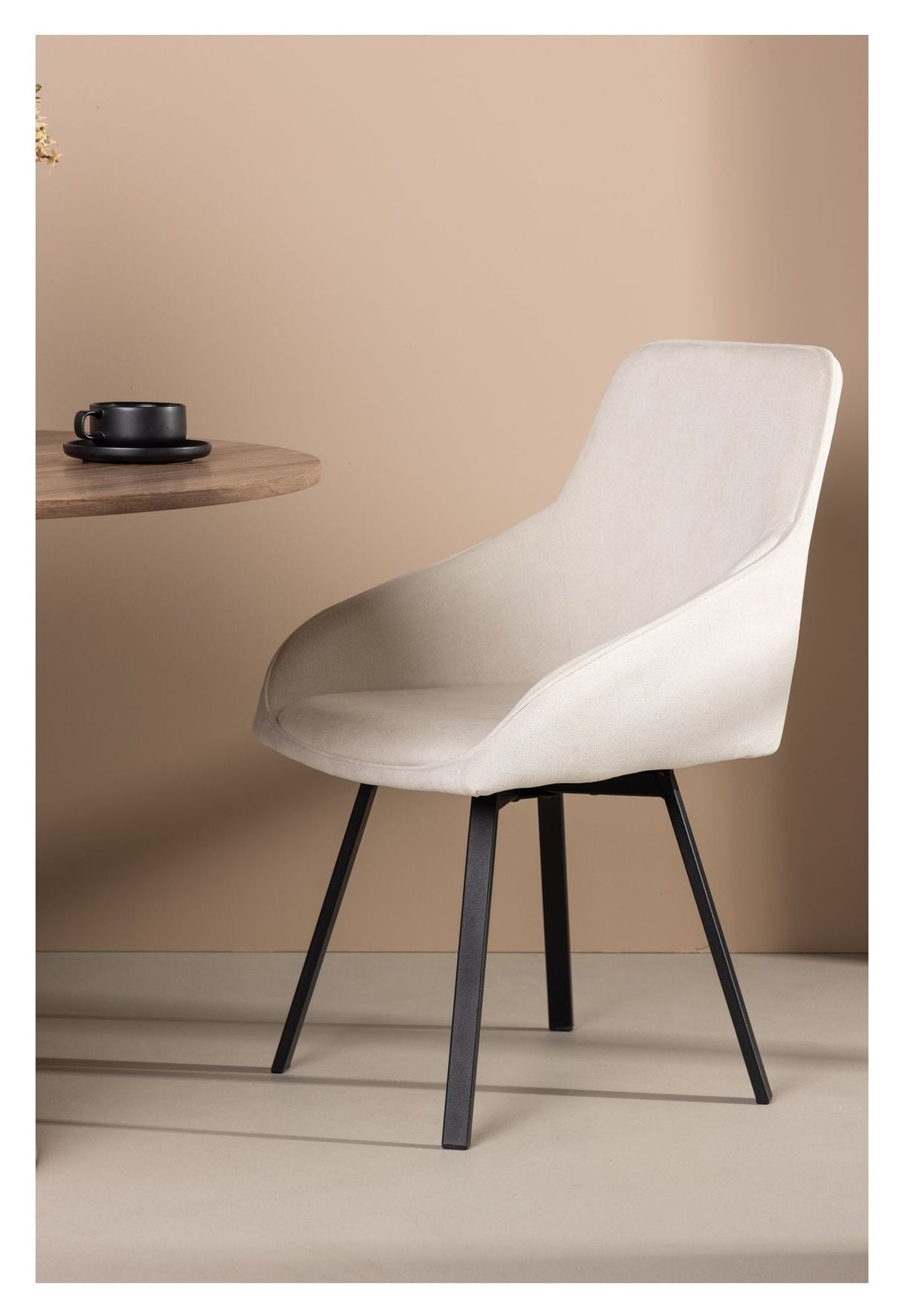 Rosie spisestol, svart, beige stoff